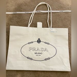 Authentic PRADA MILANO Shopping Gift Bag + Prada Gift Ribbon